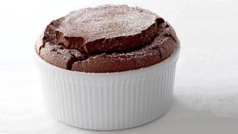 Chocolate Souffle for Two | DebbieNet.com Souffle For Two, Chocolate Crumbs, Chocolate Souffle, Gratin Dish, Unsweetened Chocolate, Chocolate Dessert, Bittersweet Chocolate, Confectioners Sugar, Delicious Chocolate