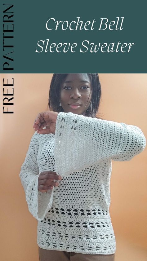 Crochet Blouse Free Pattern, Crochet Bell, Crochet Dress Pattern Free, Crochet Bell Sleeve, Crochet Cardigan Pattern Free, Crochet Top Outfit, Crochet Jumper, Crochet Sweater Pattern Free, Easy Crochet Patterns Free