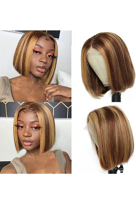 Bob Wigs For Black Women, Ombre Bob, Ombre Lace Front, Ombre Lace, Blonde Lace Front Wigs, Lace Front Wigs Human Hair, Hair Bob, Wigs Human Hair, Short Bob Wigs