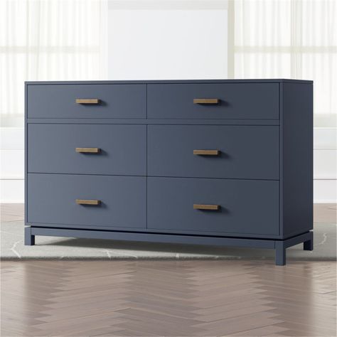 Sale ends soon. Shop Kids Parke Navy Blue 6-Drawer Dresser. When it comes to furniture that's ready for the long haul, you can be sure our Kids Parke 6-Drawer Dresser was made to last. Navy Dresser, Navy Blue Dresser, White 6 Drawer Dresser, Basketball Bedding, Navy Furniture, Cheap Closet, Blue Nightstands, Kids Dresser, Changing Table Topper