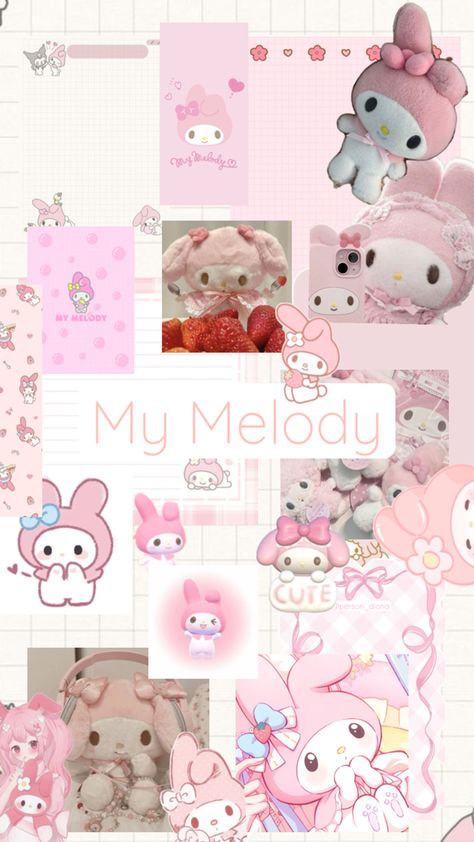 You are seeing a my melody collage Collages Wallpaper, Melody Wallpaper, My Melody Wallpaper, Collage Wallpaper, My Melody, Collage