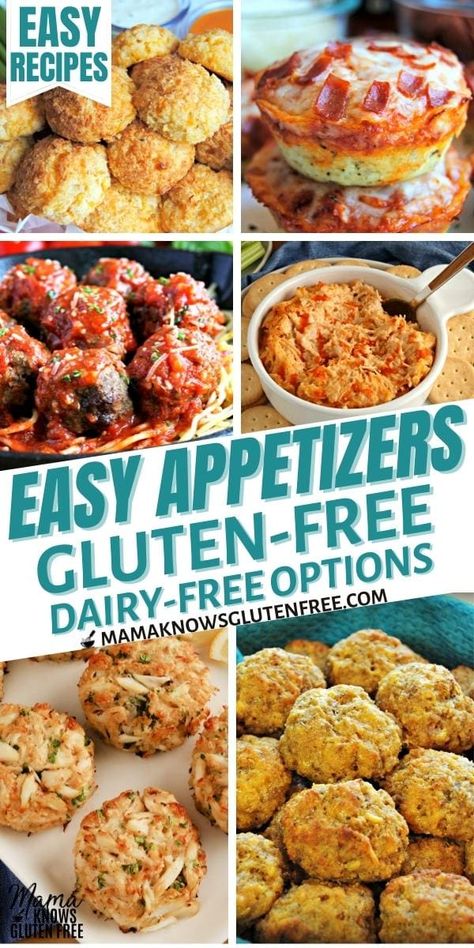 Easy gluten-free appetizer recipes! Everything you need for your next party, holiday celebration, or game day event. Appetizer Recipes Finger Foods, Lactose Free Appetizers, Gluten Free Appetizers Easy, Gluten Free Christmas Appetizers, Gluten Free Dairy Free Appetizers, Gluten Free Potluck, Gluten Free Finger Foods, Gluten Free Recipes Appetizers, Gluten Free Party Food