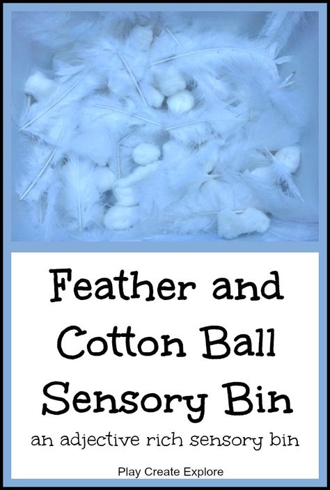 Feather and Cotton Ball Sensory Bin....love this idea better than using pasta or any other type of food Ball Sensory Bin, Sensory Bin Play, Sensory Tubs, Sensory Tub, Color Of The Week, Toddler Sensory, Sensory Boxes, Sensory Integration, Sensory Table