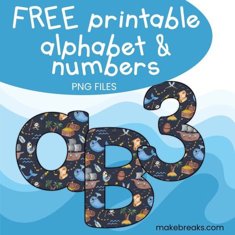 Free Printable Pirate Themed Letters and Numbers - Make Breaks Free Stencils Printables Templates, Classroom Posters Free, Stencils Printables Templates, Free Printable Puzzles, Clip Art Freebies, Free Stencils Printables, Halloween Printables Free, Free Printable Letters, Stencils Printables