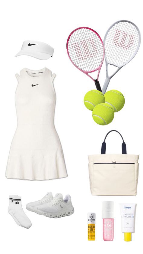 Tennis outfit Active Wear Fashion, Tennis Outfit Aesthetic, Outfit Sporty, Tennis Aesthetic, Tennis Outfit, Tennis Clubs, Aesthetic Fits, Sporty Casual, Sporty Girls