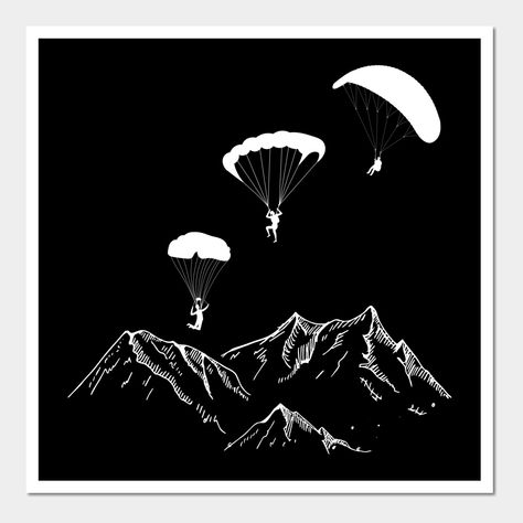 Skydive Drawing, Paragliding Drawing, Paragliding Quotes, Paragliding Aesthetic, Paragliding Tshirt, Special Operations Forces, Creation Art, Skydiving, Cool Notebooks