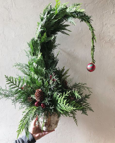 Grinch Floral Arrangement, Themed Floral Arrangements, Winter Containers, Grinch Tree, Grinch Trees, Shop Inspiration, Fall Floral Arrangements, S Heart, Christmas Arrangements