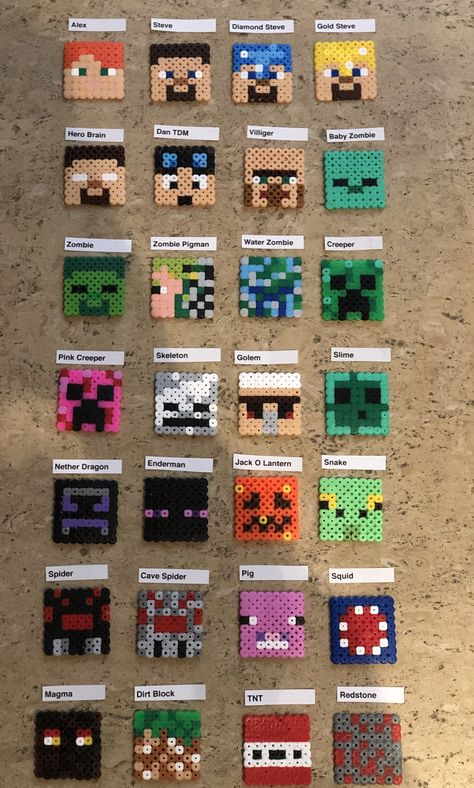 Melting Beads Minecraft, Minecraft Melty Beads Pattern, Iron Beads Minecraft, Bubble Perler Bead Pattern, Minecraft Melty Beads, Animal Hama Beads, Roblox Perler Bead Patterns, Elf On The Shelf Perler Beads, Minecraft Perler Bead Patterns Templates