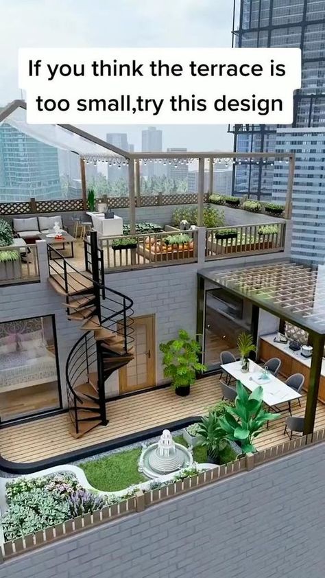 Roof Terrace Design Modern, Terrace Design Modern, Roof Top Deck, Roof Terrace Design, Rooftop Patio Design, House Interior Ideas, Roof Garden Design, House Roof Design, Terrace Garden Design