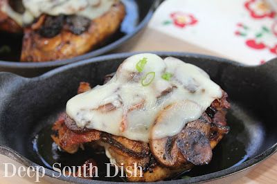 Mama's Grilled and Smothered Chicken Smothered Grilled Chicken, Summer Dinner Recipes Grill, Deep South Dish, Grilled Chicken Breast, Smothered Chicken, Caramelized Onion, Deep South, Grilled Chicken Recipes, Sauteed Mushrooms