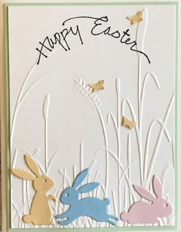 Diy Easter Cards, Easter Bunny Cards, Easter Cards Handmade, Greeting Card Handmade, Happy Easter Card, Easter Greeting Cards, Cricut Cards, Spring Cards, Easter Bunnies