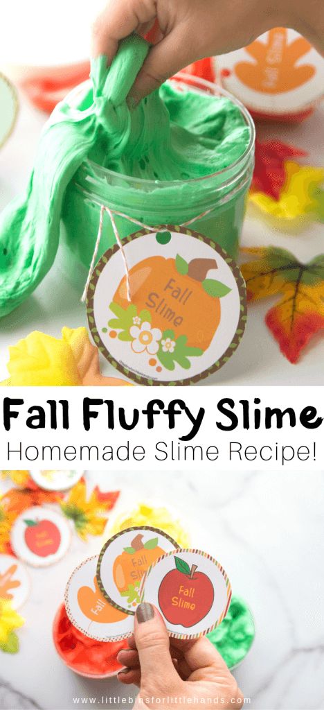 Easy Fluffy Slime Recipe, Slime With Shaving Cream, Basic Slime Recipe, Cool Slime Recipes, Homemade Slime Recipe, Fluffy Slime Recipe, Homemade Pumpkin Spice Latte, Making Fluffy Slime, Recipe For Fall