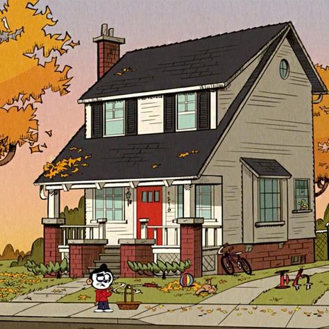 Loud House Background Design, Home Styles Exterior, House Cartoon, Building Illustration, To Be Continued, The Loud House, Loud House, Sims House, Environment Concept Art