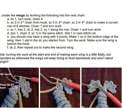 Random acts of crochet kindness and more | Oh man..I can not get the wings to look like this pic..can anyone who has done the dragon worry worm look to see if these instructions look right | Facebook Worry Wyrm Dragon Crochet Pattern, Worry Worm Dragon Crochet Pattern, Crochet Dragon, I Can Not, No Worries, That Look, Crochet Patterns, Crochet, Pattern