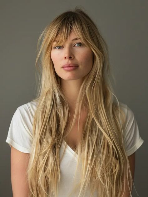 57 Side Bangs Long Hair Styles: Modern, Cute, and Classic Looks for All Hair Types Side Sweeping Bangs, Side Bangs Long Hair, Side Bangs With Long Hair, Bangs Long Hair, Sweeping Bangs, Side Swept Bangs, Side Bangs, Long Hair With Bangs, Round Faces