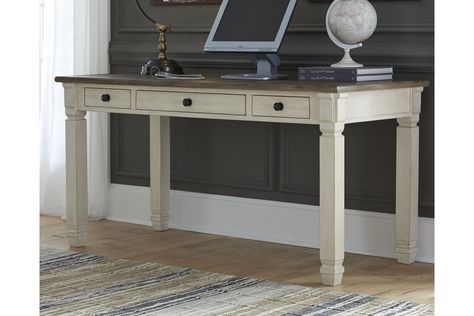 Bolanburg 60" Home Office Desk | Ashley Furniture HomeStore Matching Bedroom Set, Rustic Outdoor Furniture, Bobs Furniture, Farmhouse Fresh, Rustic Living Room Furniture, Writing Desk With Drawers, Furniture Logo, Local Furniture, Furniture Sofa