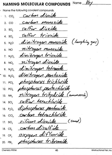 Naming Molecular Compounds Worksheets Molecular Compounds, Molecular Geometry, Organic Chemistry Study, Persuasive Writing Prompts, Chemistry Basics, Study Chemistry, Chemistry Classroom, Chemistry Education, Chemistry Worksheets