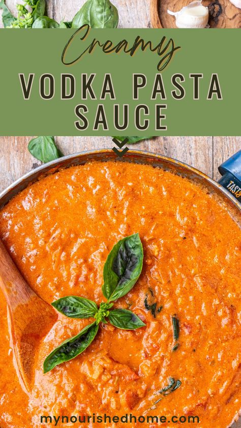 This Creamy, Tomato Based Vodka Sauce takes any pasta dish to the next level with its smooth texture and rich basil flavor. Enjoy it with your favorite penne, bowtie, or linguini for a delightful meal! Al Vodka Sauce, Best Vodka Sauce Recipe, Al La Vodka Sauce, Tomato Vodka Cream Sauce, Pasta In Vodka Sauce, Cheese Tortellini With Vodka Sauce, Vodka Tomato Sauce, Pasta Alla Vodka Recipes, Vodka Spaghetti Sauce