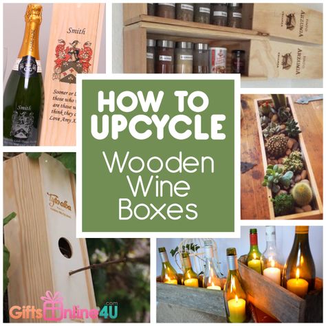 Wood Wine Box Ideas, Wooden Wine Box Ideas Diy Projects, Wooden Wine Box Ideas, Wine Boxes Ideas Projects, Wine Box Ideas, Wine Box Table, Wine Crate Crafts, Wine Box Shelves, Wine Box Diy