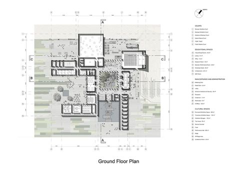 Cultural Center Architecture, Landscape Architecture Diagram, Central Courtyard, مركز ثقافي, Bamboo Architecture, Cultural Centre, Art News, Adaptive Reuse, Graduation Project