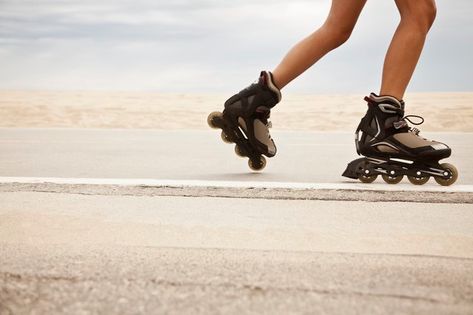 This 20-minute HIIT workout uses only your old Rollerblades. In-line skating is not only fun, but it can burn a surprising number of calories in a short time. In Line Skating, Rollerblading Workout, Quick Hiit Workout, Best Roller Skates, 20 Minute Hiit Workout, Workout Soreness, Outdoor Roller Skates, 20 Minute Workout, Inline Skating