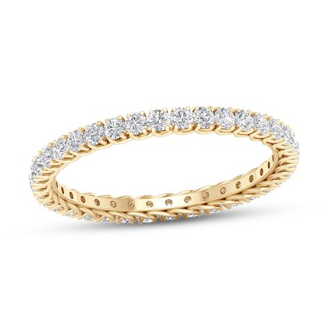 Vintage Eternity Band, Diamond Wedding Bands Stackable, Yellow Gold Diamond Wedding Band, Jared Diamond, Diamond Anniversary Bands, Jared The Galleria Of Jewelry, Beautiful Wedding Rings, Simple Diamonds, Gold Diamond Wedding Band