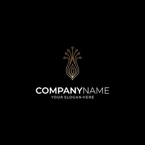 Vector gold peacock feather logo design | Premium Vector #Freepik #vector #logo #art-logo #bird-logo #logo-luxury Peacock Feather Logo Design, Peacock Feather Logo, Logo Bird, Peacock Logo, Perfume Logo, Feather Logo, Gold Peacock, Logo Luxury, Bird Logo