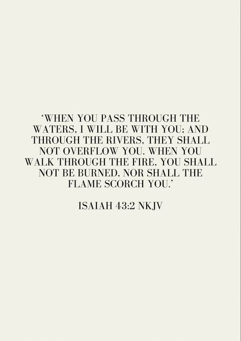 Nkjv Bible Verses, Nkjv Bible, Bible Quotes Background, Isaiah 43 2, Quotes Background, Isaiah 43, Christian Bible Quotes, Quote Backgrounds, Vision Boards