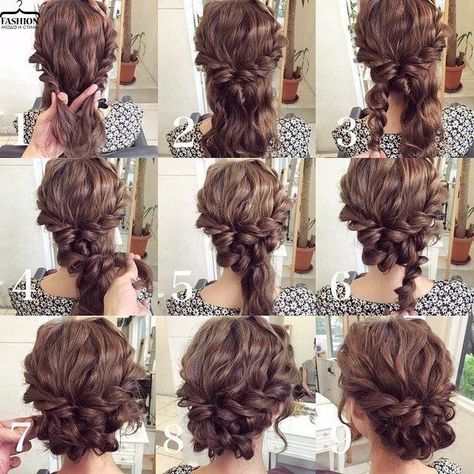 Zit Popping, Updo Ideas, Inverted Bob Hairstyles, Prom Hair Updo, Wedding Hairstyles Medium Length, Bun Updo, Hoco Hair Ideas Down, Bridesmaid Hair Half Up, Curly Hair Updo