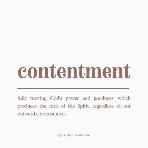 contentment: fully trusting God’s power and goodness, which produces the fruit of the Spirit, regardless of our outward circumstances the fruit of the Spirit in Galatians 5:22-23 is: love, joy, peace, patience, kindness, goodness, faithfulness, gentleness, & self-control. when we are content– fully trusting in who God is and how He works in our lives– the fruit, or work, of the Spirit will be evident in our lives. we will be people who love others even when the easier thing to do is hate ... Love Joy Peace Patience Kindness, Galatians 5 22 23, Galatians 5 22, The Fruit Of The Spirit, Trusting God, Love Joy Peace, Fruit Of The Spirit, Love Others, Self Control