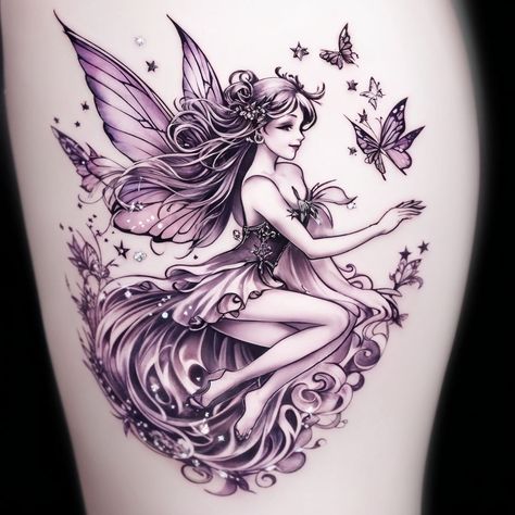 Whimsical Fairy Tattoo A playful fairy mid-flight with butterfly wings and a floral background, perfect for the upper back. 🌸🧚 #FairyTattoo #BackTattoo #WhimsicalDesign #TattooArt #tattooinspirationworld #tattooartist #tattoodesign #tattooart #tattooideas #ink #inktattoo #handmade #custom #artoftheday #artofthebody #creative #instaart #instagood #picoftheday #instadailypost #stunning #beautiful #femininetattoo #inspiration #inspirational #motivational #mindfulness #spiritualityandposit... Fairy Moth Tattoo, Fairy Butterfly Tattoo, Moth Tattoo, Whimsical Fairy, Fairy Tattoo, Mom Tattoos, Feminine Tattoos, Floral Background, Butterfly Wings