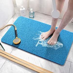 Asvin Soft Textured Bath, Shower, Tub Mat, 24x16 Inch, Phthalate Free, Non Slip Comfort Bathtub Mats with Drain, PVC Loofah Bathroom Mats for Wet Areas, Quick Drying Bathtub Mats, Walk In Bath, Plastic Mat, Bathtub Mat, Tub Mat, Shower Mat, Bathtub Accessories, Bathtub Shower, Bathroom Mat