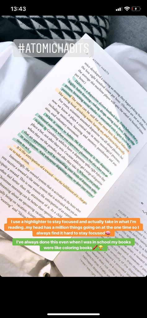 Atomic Habits Annotation, Atomic Habits Book, Habits Book, Atomic Habits, Book Annotations, Stay Focused, Atom, Highlighter, Books To Read