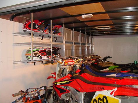 Your enclosed trailer setups - show 'em Enclosed Dirt Bike Trailer Ideas, Dirt Bike Trailer Set Up, Dirt Bike Trailer Ideas, Dirtbike Trailer Setup, Enclosed Motorcycle Trailer Ideas, Motocross Trailer Setup, Redone Campers, Motorcycle Trailer Ideas, Motocross Trailer