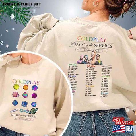 Coldplay Shirt Music Of The Spheres Tour 2023 Sweatshirt T-Shirt Check more at https://tshirtfamilygift.com/product/coldplay-shirt-music-of-the-spheres-tour-2023-sweatshirt-t-shirt/ Coldplay Shirt, Coldplay Shirts, Coldplay T Shirt, Coldplay Band, Coldplay Tour, Music Of The Spheres, Coldplay Music, Hoodie For Men, Band Shirts