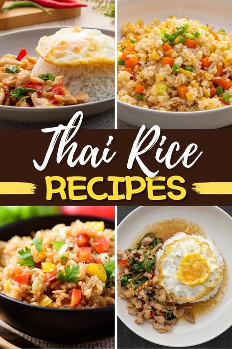 Thai Rice Bowl Recipes, Recipes Using Sticky Rice, Asian Rice Dishes, Thai Rice Recipes, Tai Food Recipes, Thai Dinner Recipes, Asian Sides, Flavoured Rice, Thai Dinner