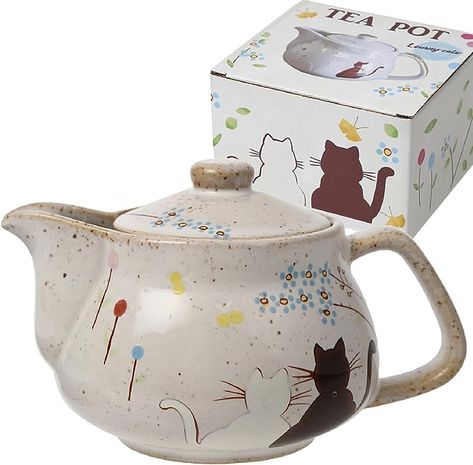 The Japanese teapot adorned with charming cat motifs brings a playful and artistic touch to your tea experience. Crafted with intricate detailing, this teapot showcases the elegance of Japanese craftsmanship while celebrating the endearing presence of cats.Whether you're a cat lover or an appreciator of fine ceramics, this teapot adds a touch of whimsy and cultural richness to your tea moments. Studio Ghibli Teapot, Cottagecore Teapot, Japanese Tea Pots Vintage, Cat Teapot, Japanese Tea Set, Cat Motif, Ceramic Tea Set, Tea Maker, Japanese Teapot