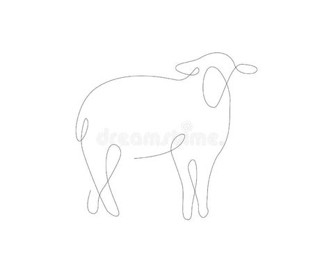 Sheep one line illustration. lamb single line. Household animals line art vector. royalty free stock images Lamb Fine Line Tattoo, Sheep Line Tattoo, Lamb Line Drawing, Simple Sheep Tattoo, Sheep Line Drawing, Sheep Line Art, Sheep Drawing Illustration, Lamb Line Art, Sheep Outline