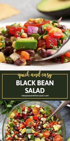 Side Salad Recipes, Black Bean Salad, Healthy Pasta, Recipes Crockpot, Great Appetizers, Easy Salad Recipes, Mediterranean Diet Recipes, Bean Salad, Crowd Pleaser