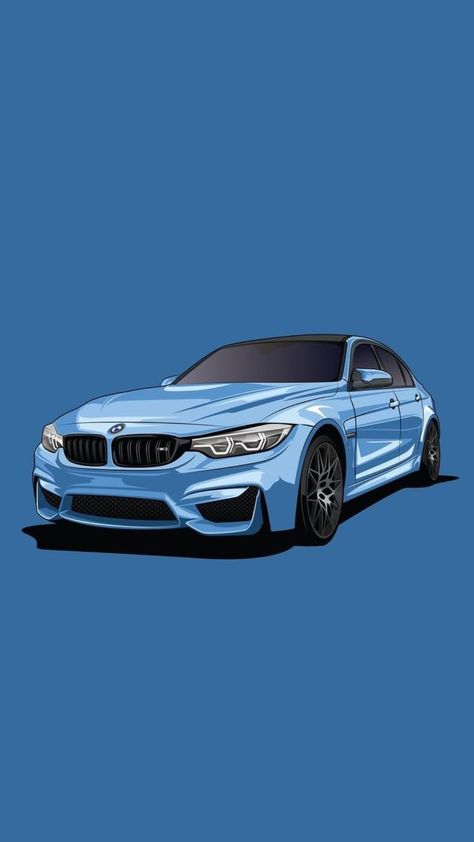 Car Cartoon Wallpaper, Cars Vector, Bmw Wallpaper, Blue Bmw, Bike Artwork, Car Background, M3 F80, Car Iphone Wallpaper, Bmw Art