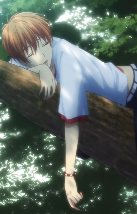 Kyo sleeping on a tree branch. Fruits Basket 2019 End credits #fruitsbasket #fruitsbasket2019 #kyo Kyo Manga, Ashita No Nadja, Fruits Basket Kyo, Kyo And Tohru, Drawing Dragon, Fruits Basket Manga, Anime Bebe, Anime W, Shojo Anime