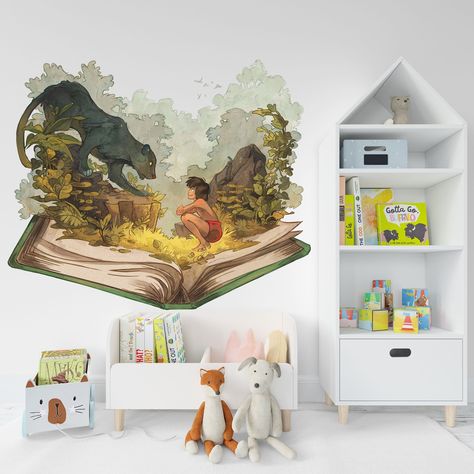 Removable Jungle Book Tarzan And Black Panther Wall Decal Mural Sticker For Baby Nursery and Boy Room by VinzDesignStudio on Etsy The Jungle Book Nursery, Tarzan Wallpaper, Jungle Book Nursery, Books Kids Room, Children Room Boy, Baby Boy Room Nursery, Wallpaper Size, Baby Boy Rooms, Tarzan