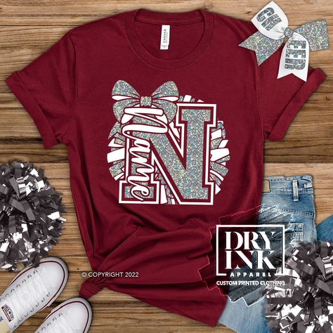 School Cheer Shirts, Cheer Competition Shirts, Cheer Mom Tshirt, Cheer Swag, Cheer Camp Shirts, Cute Cheer Shirts, Cheer Team Shirts, Sports Shirts Ideas, Cheerleader Gift