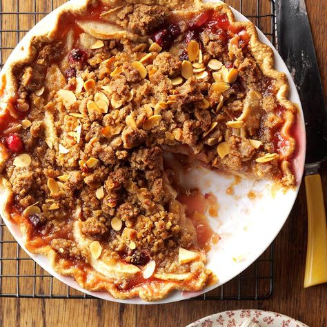 This recipe is a family treasure. My grandmother made this treat for the holidays. It's much better than everyday apple pie. — Maxine Theriauit, Nashua, New Hampshire Apple Cranberry Pie, Autumn Fruit, Crumble Pie, Cranberry Pie, Pear Tart, Cranberry Almond, Pie Crumble, Apple Pie Recipe, Best Christmas Recipes