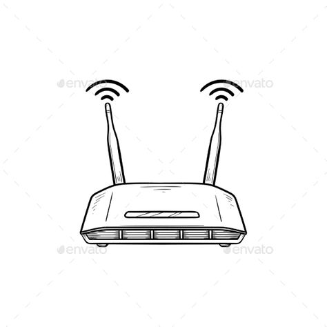 Wifi Router Hand Drawn Outline Doodle Icon #Hand, #Router, #Wifi, #Drawn Wifi Router Design, Radio Doodle, Hand Router, Tp Link Router, Router Wifi, Draw Hands, Wifi Internet, Doodle Icon, Internet Technology