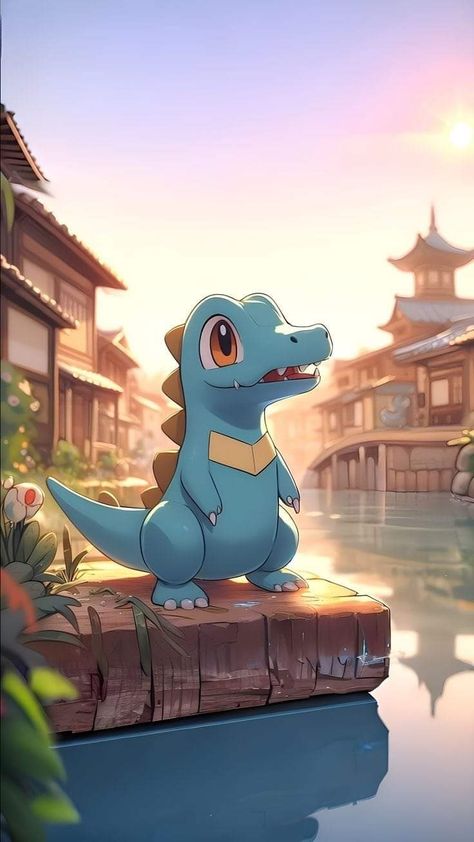 Totodile Wallpaper, Totodile Art, Pokemon Totodile, Pokémon Wallpaper, Top Anime Series, Blue Characters, Legend Series, Pokemon Painting, Pokemon Poster