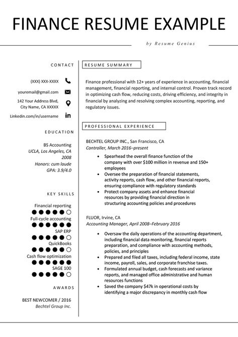 Finance Resume Sample [Free Download + Writing Tips] Finance Resume Examples, Mba Finance Fresher Resume, Finance Resume, Resume Summary Statement, Resume Summary Examples, Write A Resume, Cv Writing, Basic Resume, Job Description Template