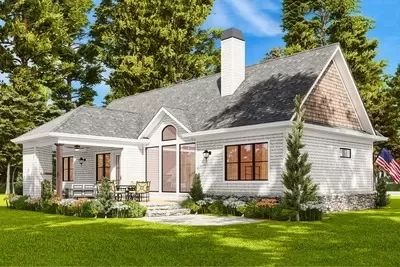 Cost-Effective Craftsman House Plan - 25610GE | Architectural Designs - House Plans Two Bedroom One Story House Plans, Small One Story House Plans, Small Ranch Style Homes, Ad Homes, One Story Craftsman House Plans, 1700 Sq Ft House Plans, Empty Nester House Plans, Ranch House Floor Plans, Vaulted Master Suite