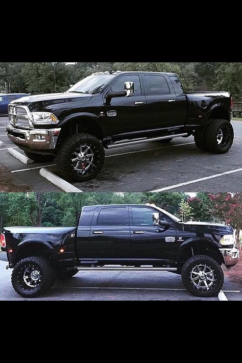 Black and Chrome Mega Cab Dodge Cummins Dually! #stellar Impala Chevrolet, Lifted Dodge, Dodge Diesel Trucks, Dodge 3500, Pick Up 4x4, Cummins Turbo Diesel, Dodge Diesel, Chevy Diesel Trucks, Cummins Trucks