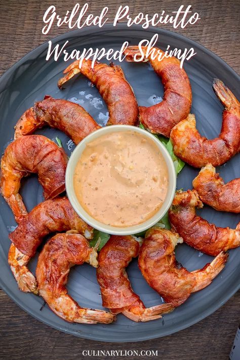 Grilled Tuscan Prosciutto Wrapped Shrimp - Culinary Lion Italian Shrimp Appetizers, Gameday Food, Smoked Shrimp, Wrapped Shrimp, Prosciutto Recipes, Prosciutto Wrapped, Shrimp Appetizers, Shrimp Dinner, Pasta Ingredients